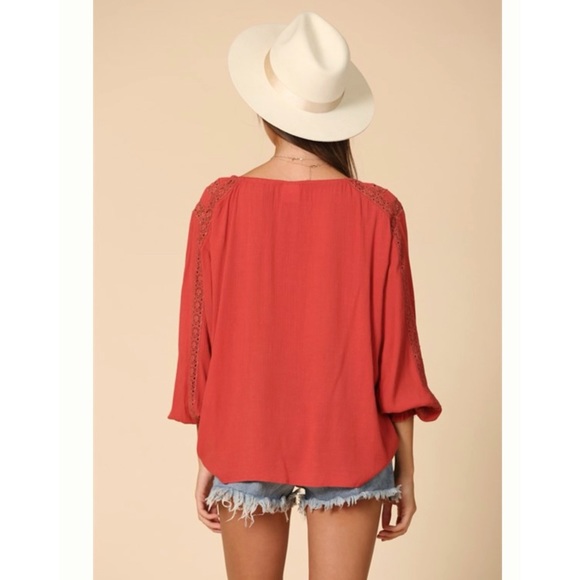 New- Bohemian embroidered long sleeve tunic top - Picture 5 of 10